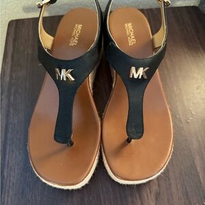 Michael Kors Black and Tan Women's Sandals